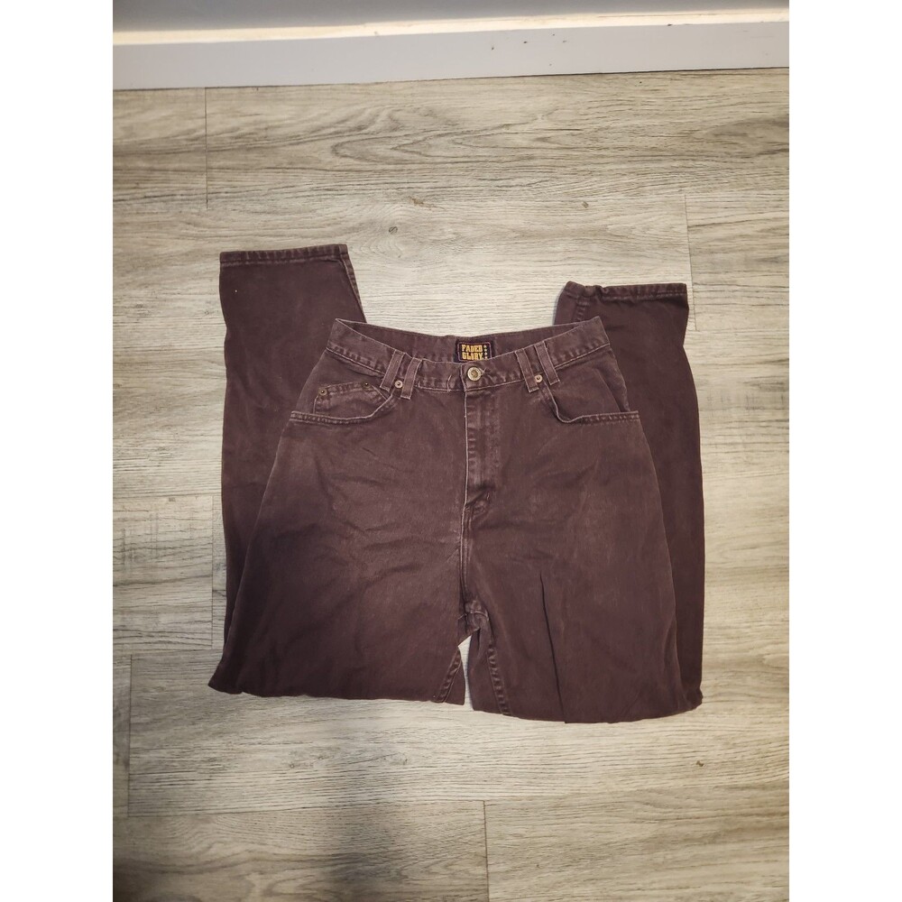 Brown Faded Glory Wide Leg Denim Jeans | 10